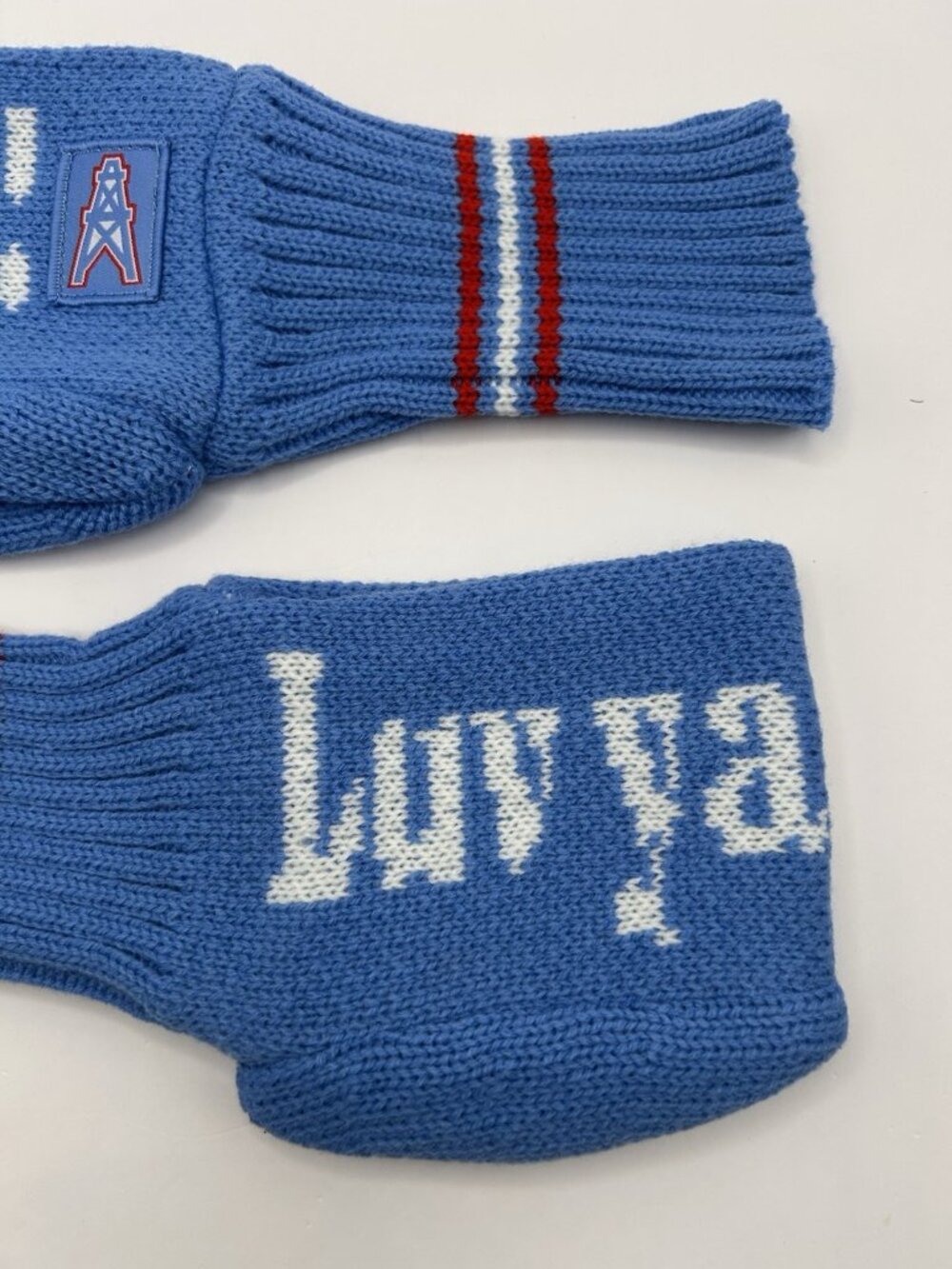 Tennessee Titans Blue Knit Beer Mitten Koozie NFL Set 2 Houston Oilers Glove New - Picture 3 of 16